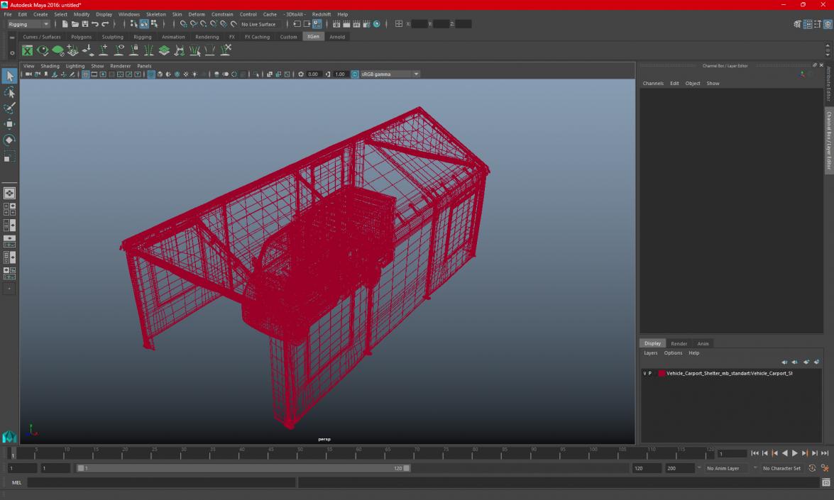 3D Vehicle Carport Shelter model