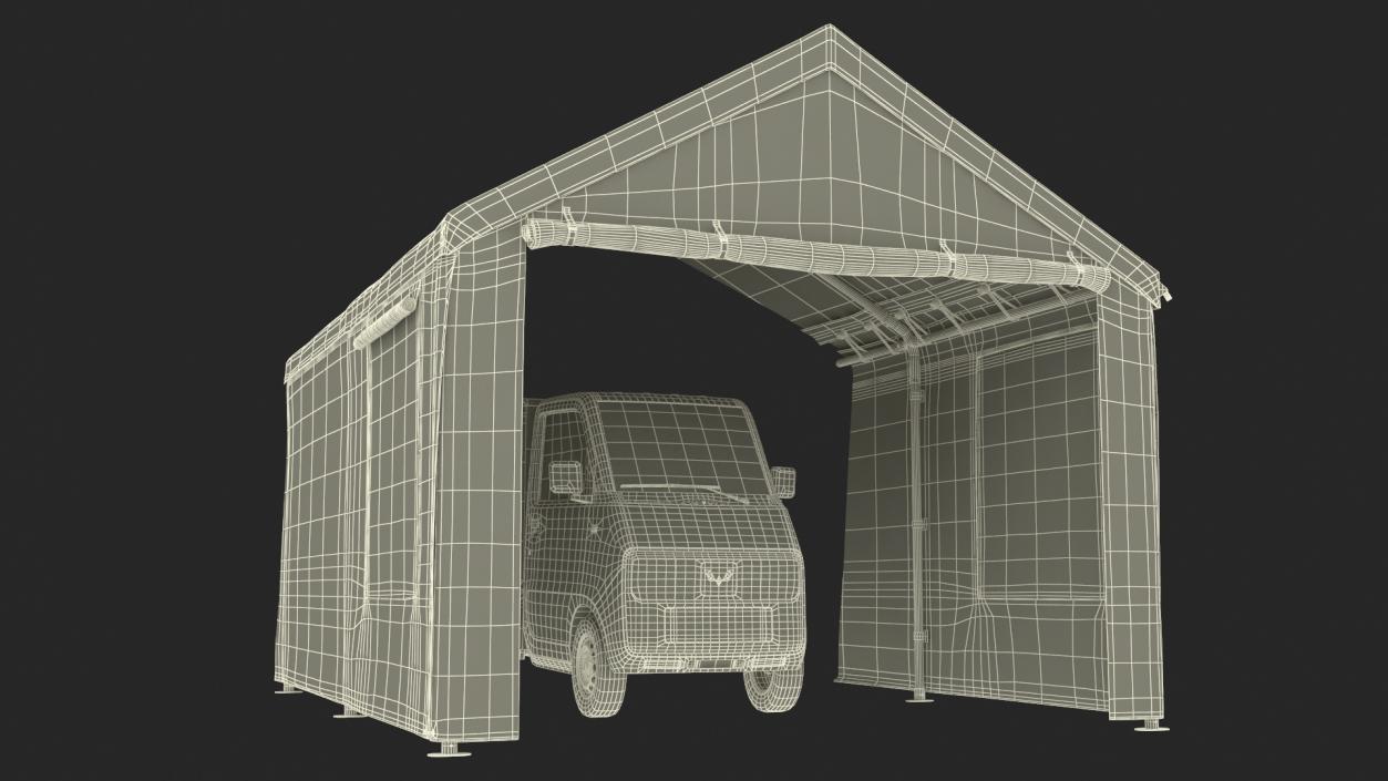 3D Vehicle Carport Shelter model