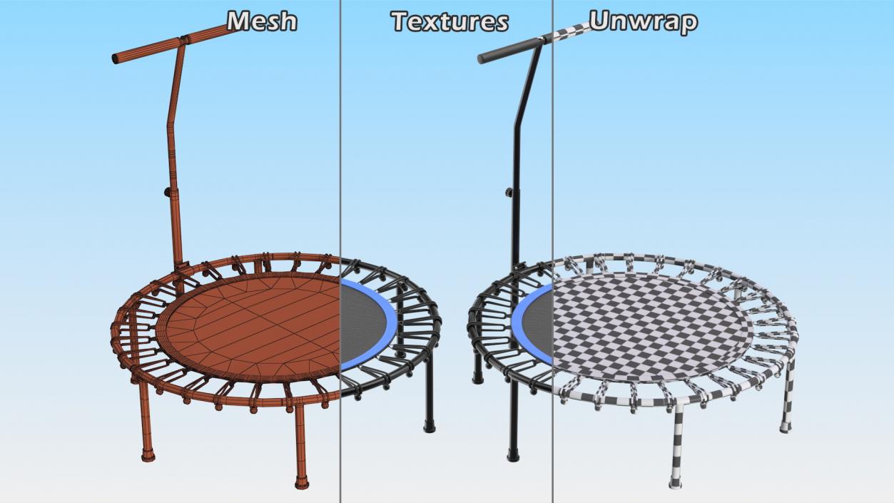 3D model Fitness Trampoline with Handle