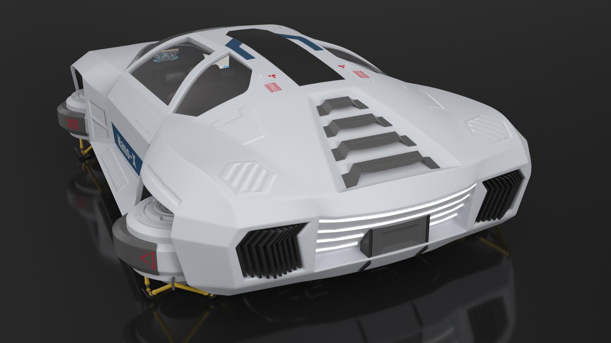 Hover Car White Rigged 3D