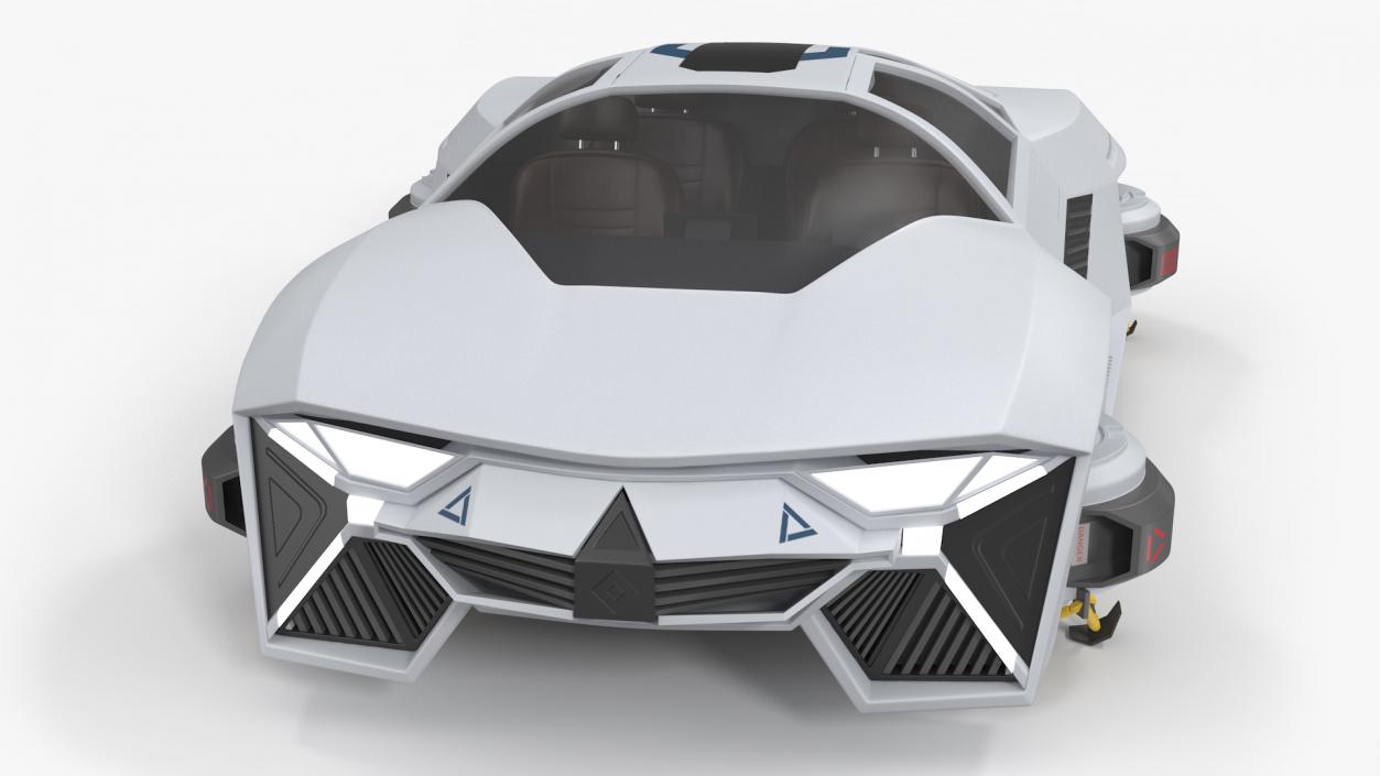 Hover Car White Rigged 3D