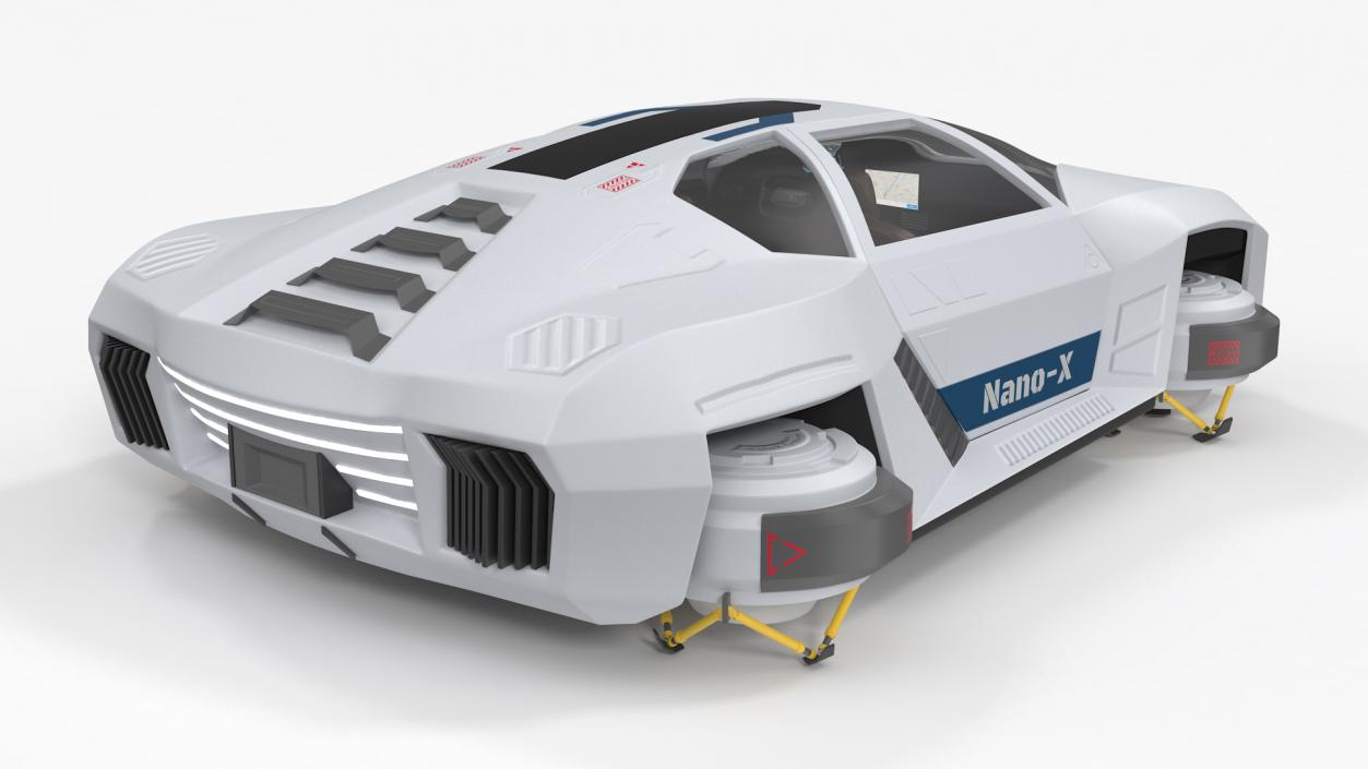 Hover Car White Rigged 3D