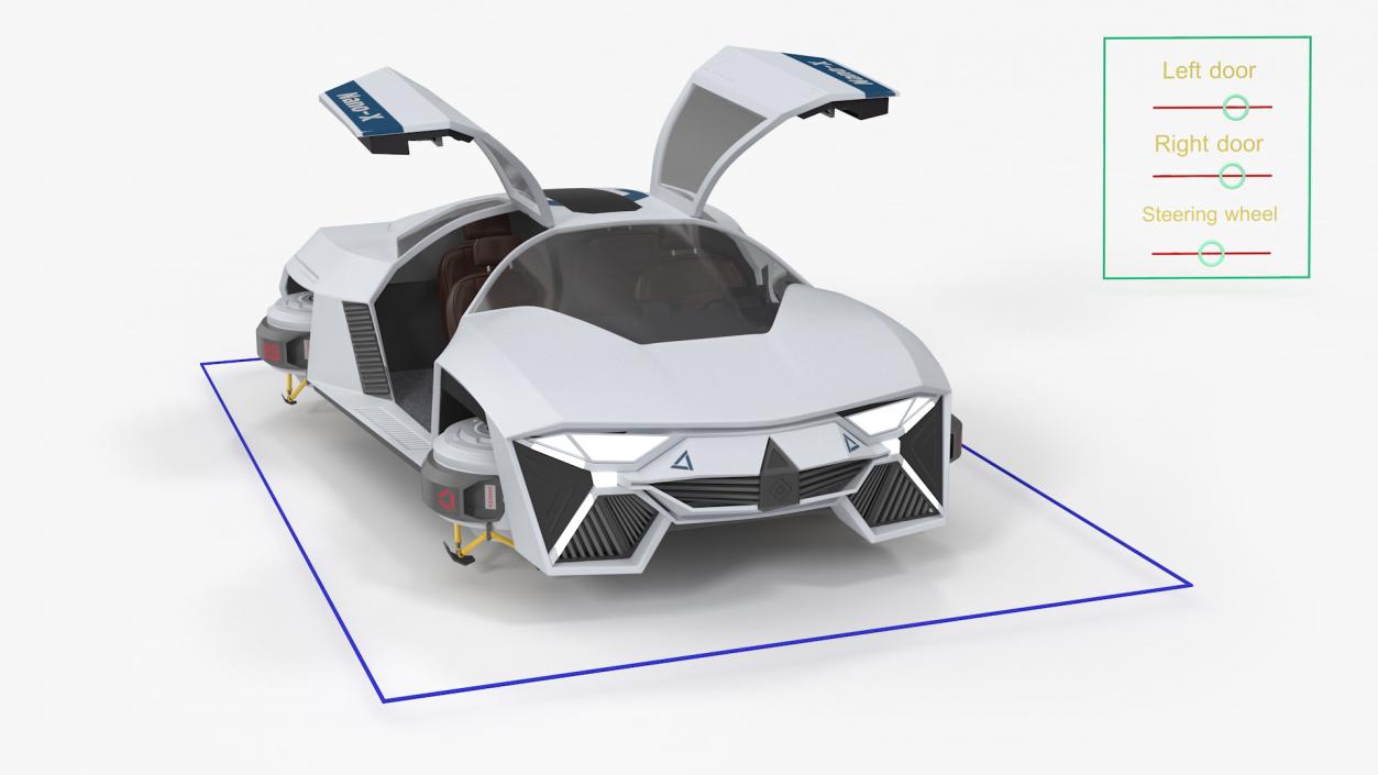 Hover Car White Rigged 3D