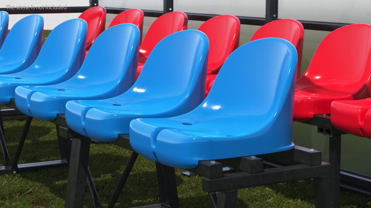 3D Soccer Bench with Plastic Seats