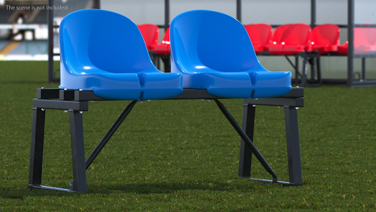 3D Soccer Bench with Plastic Seats