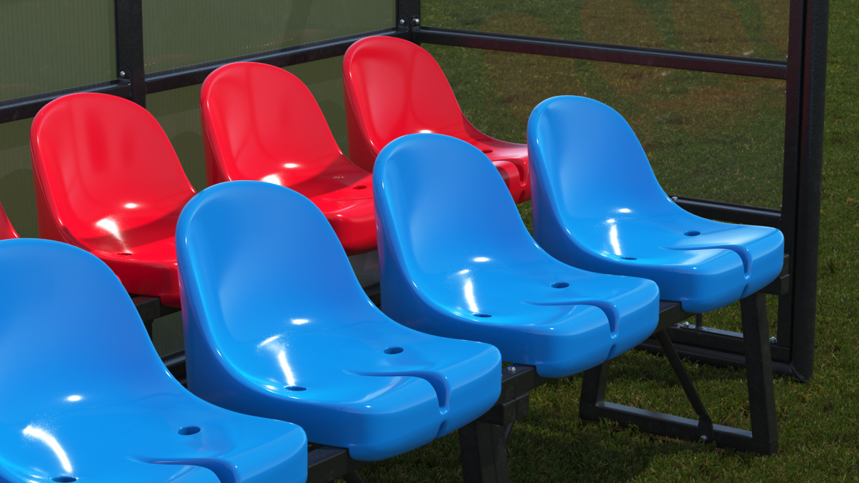 3D Soccer Bench with Plastic Seats