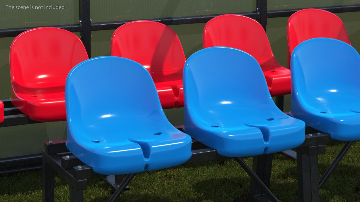 3D Soccer Bench with Plastic Seats