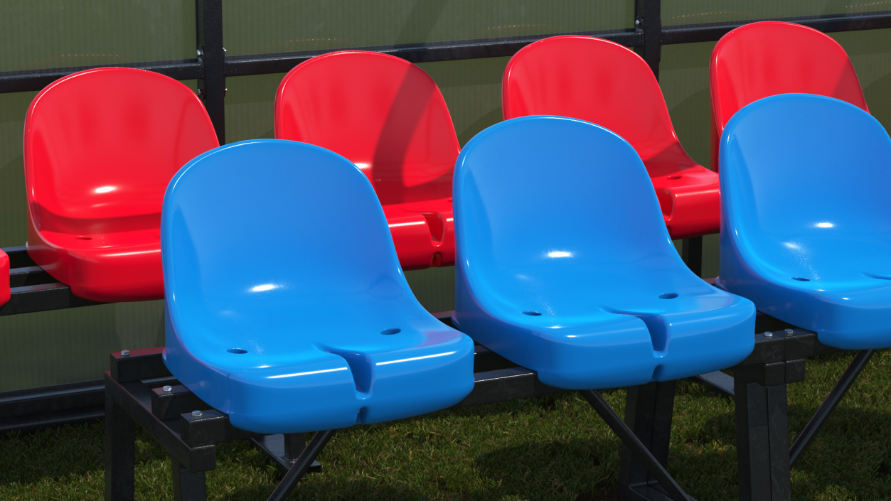 3D Soccer Bench with Plastic Seats