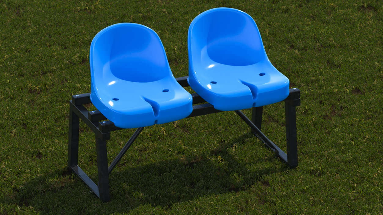 3D Soccer Bench with Plastic Seats