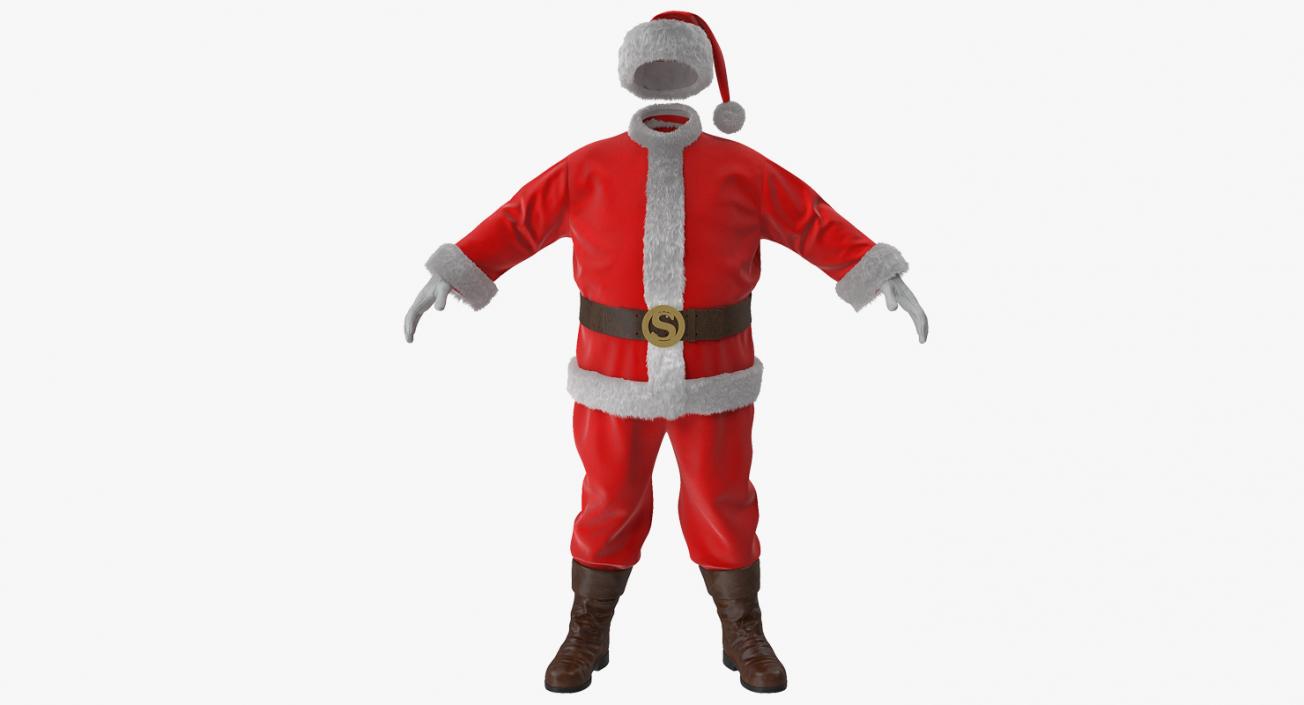 3D Santa Claus Costume with Fur model