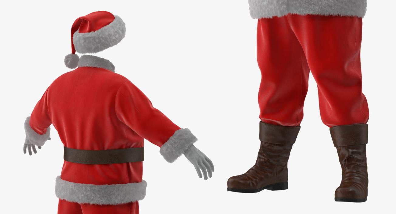 3D Santa Claus Costume with Fur model