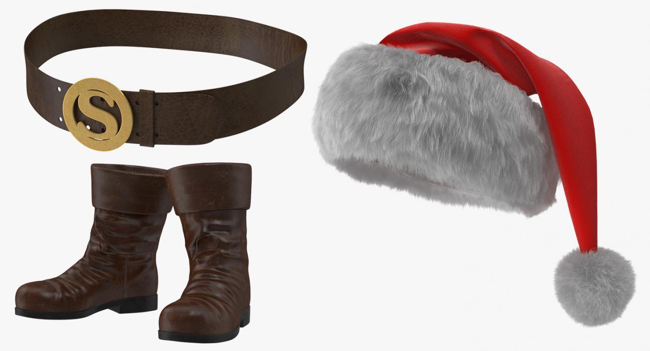 3D Santa Claus Costume with Fur model