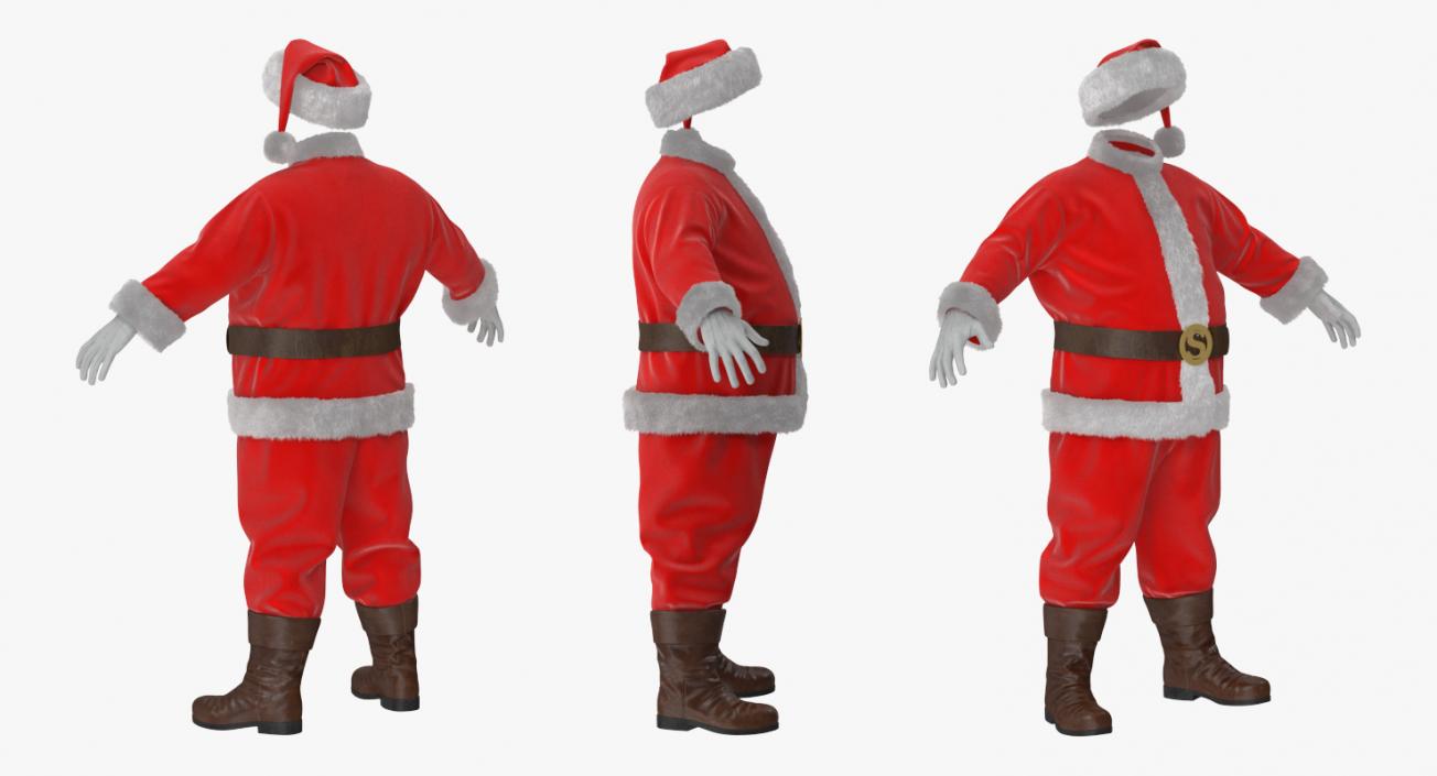 3D Santa Claus Costume with Fur model