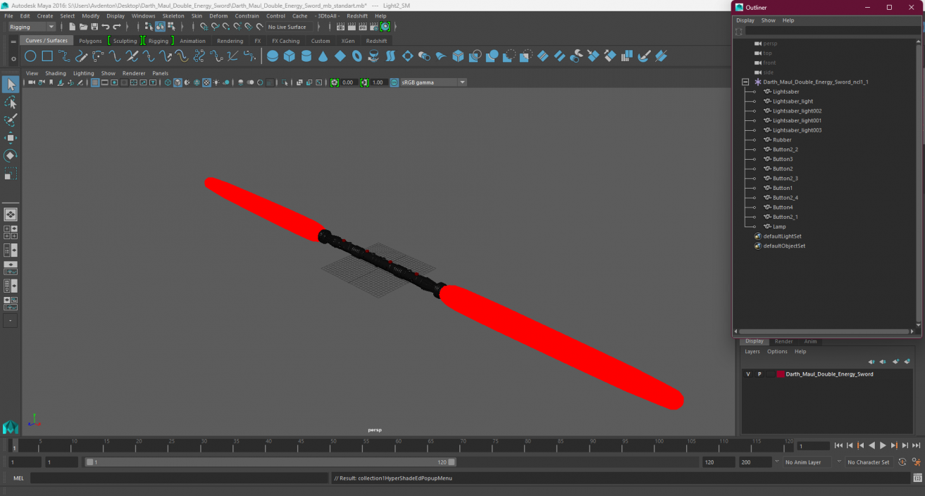 3D model Darth Maul Double Energy Sword