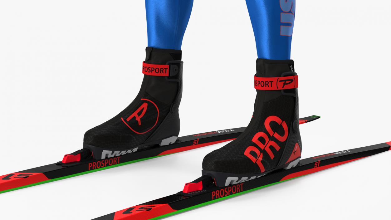 3D model Biathlete Fully Equipped USA Team Rigged