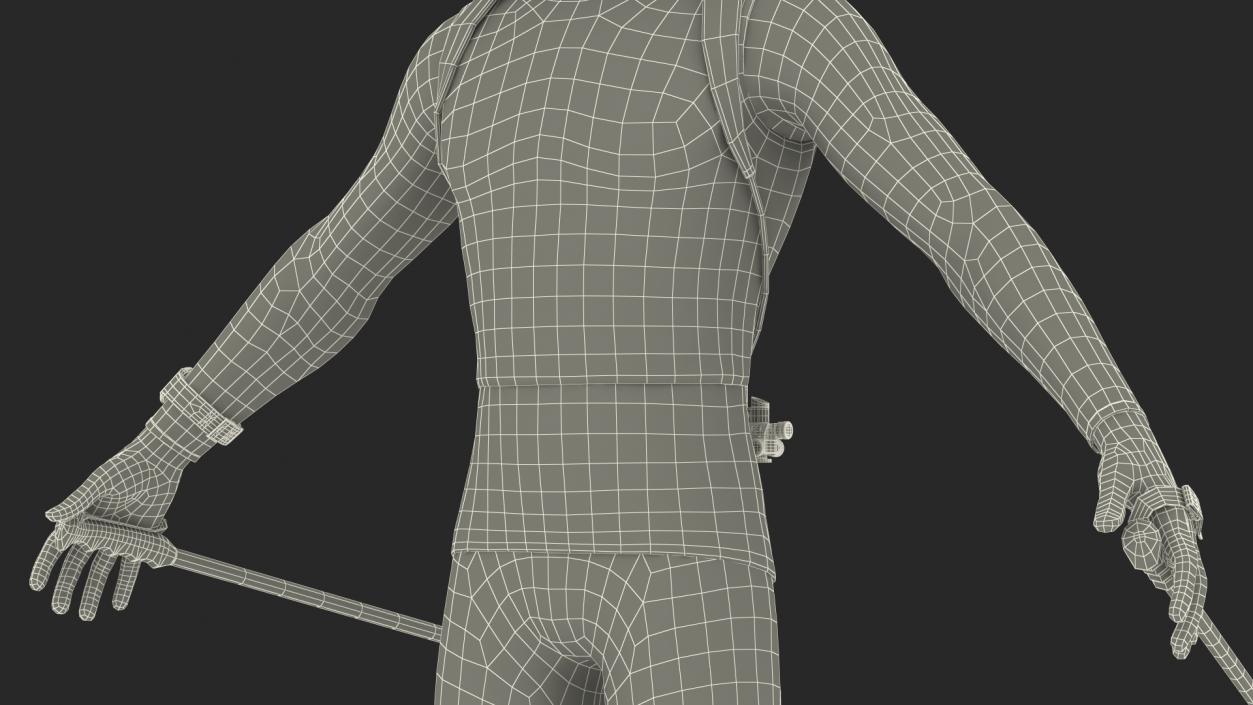 3D model Biathlete Fully Equipped USA Team Rigged