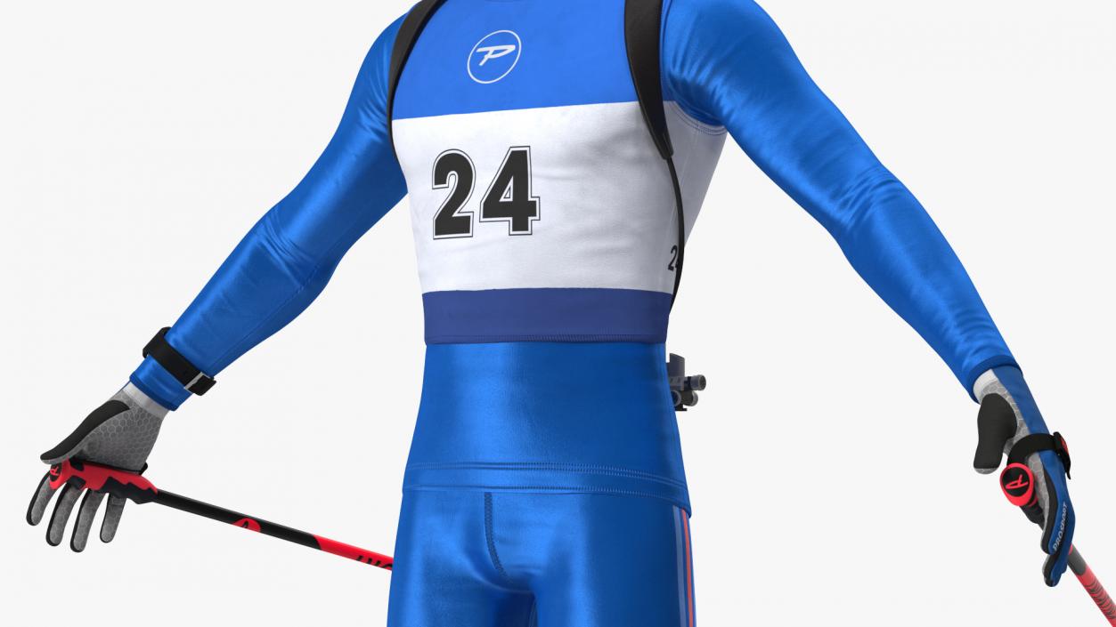 3D model Biathlete Fully Equipped USA Team Rigged