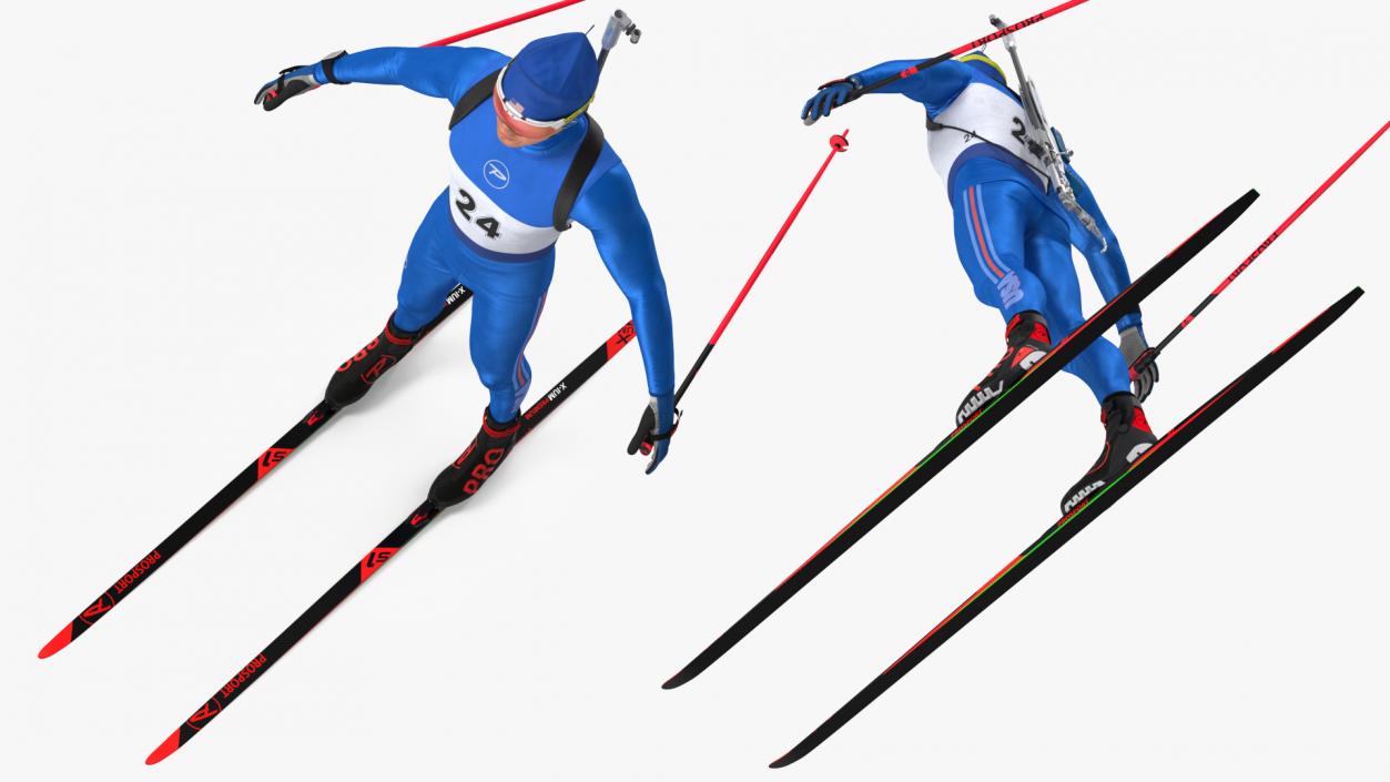 3D model Biathlete Fully Equipped USA Team Rigged