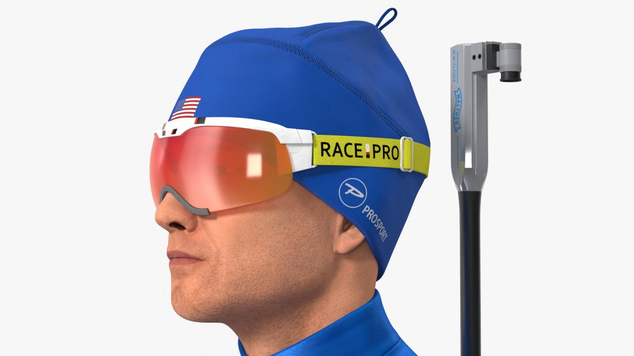 3D model Biathlete Fully Equipped USA Team Rigged