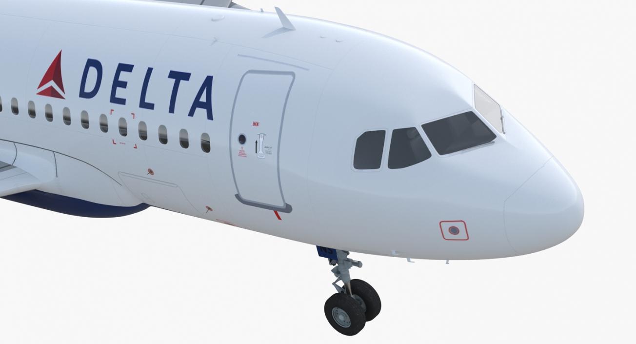 Airbus A319 Delta Air Lines Rigged 3D model