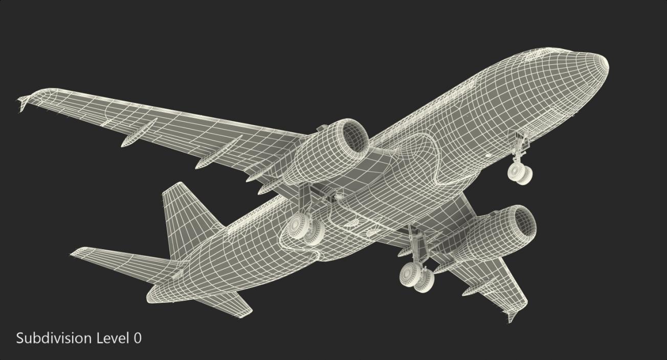 Airbus A319 Delta Air Lines Rigged 3D model