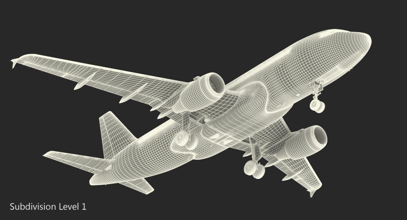 Airbus A319 Delta Air Lines Rigged 3D model