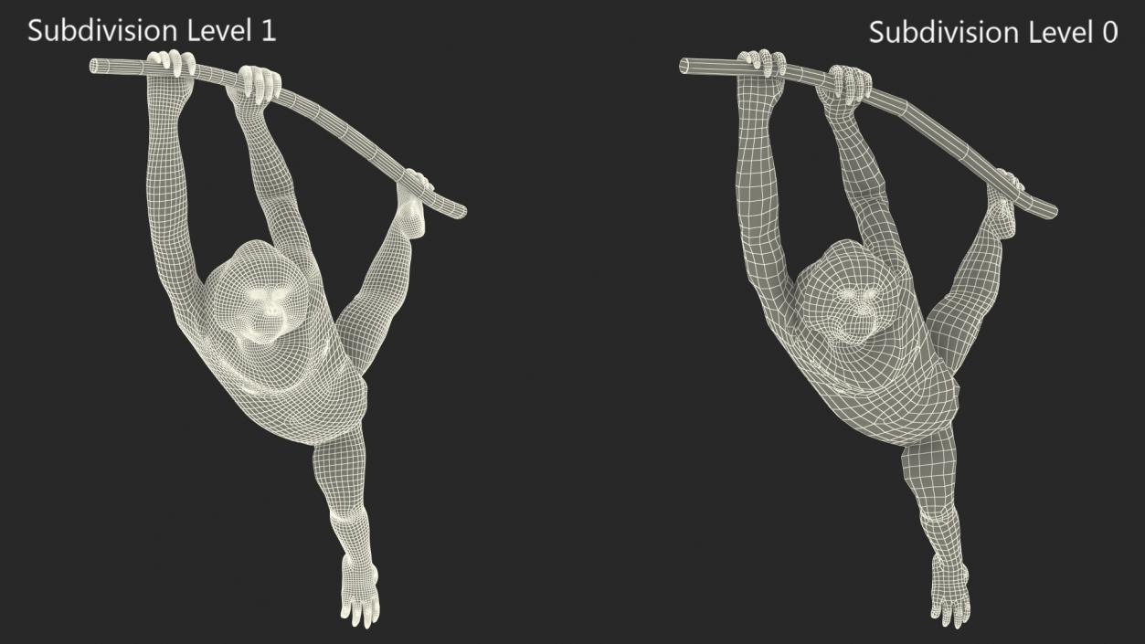 3D Orangutan Hanging on Branch Fur