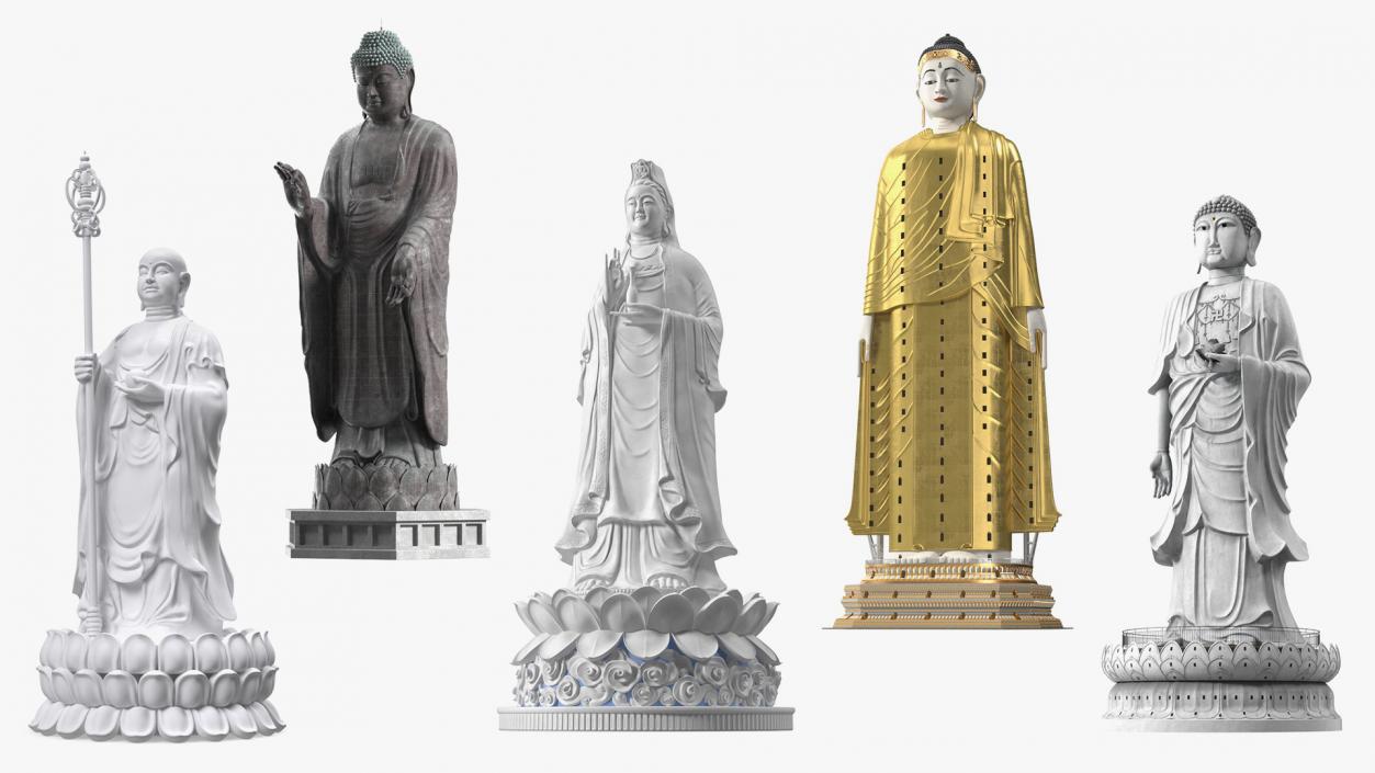 Buddha Statues Collection 6 3D