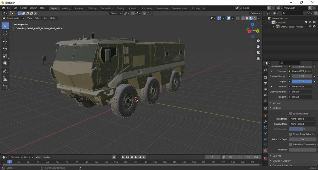 KAMAZ 63968 Typhoon MRAP Vehicle 3D