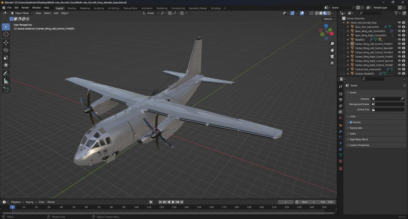 Multi-role Aircraft Grey 3D model