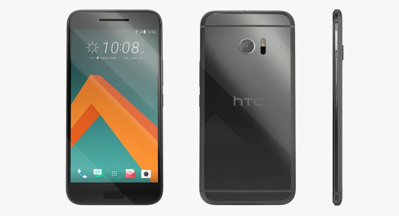 3D HTC 10 Carbon Gray model