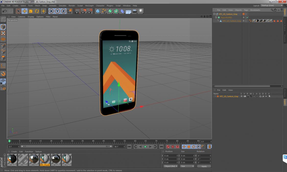 3D HTC 10 Carbon Gray model