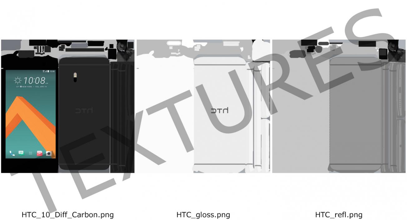 3D HTC 10 Carbon Gray model