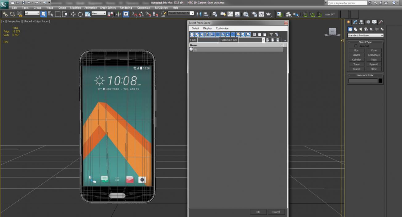 3D HTC 10 Carbon Gray model