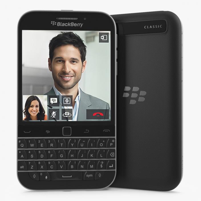 3D model Smartphone BlackBerry Classic Black