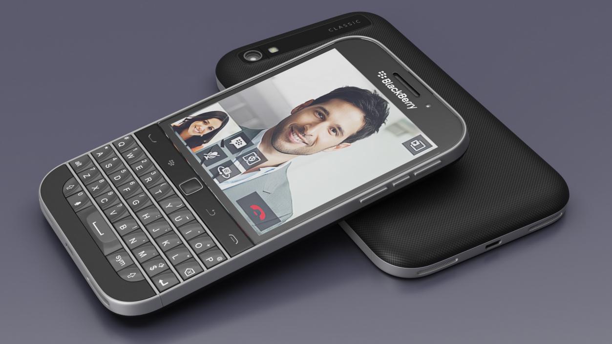 3D model Smartphone BlackBerry Classic Black