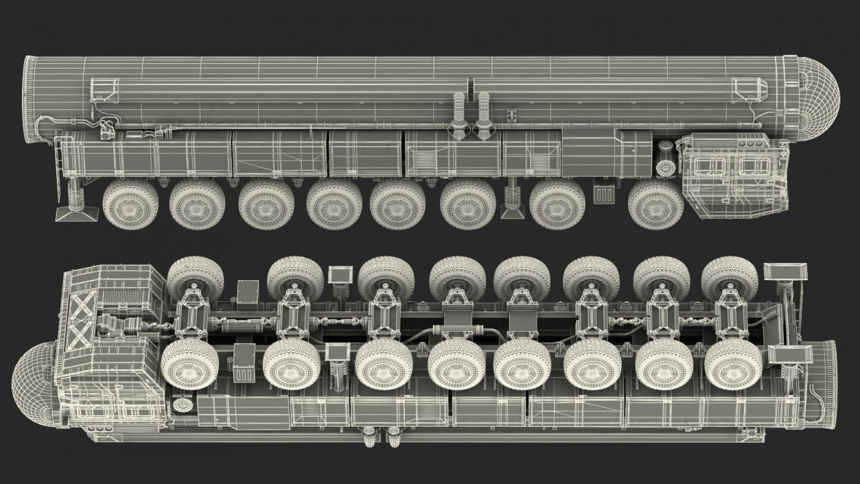 3D ICBM Launch Vehicle Rigged