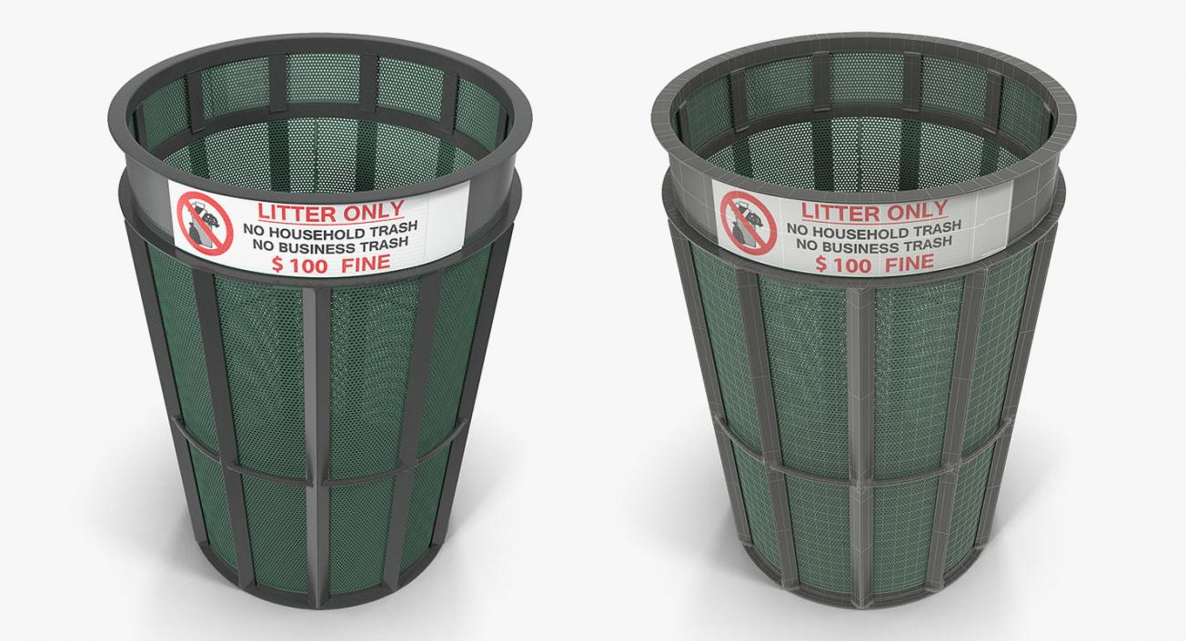 3D model Public Garbage Cans Collection