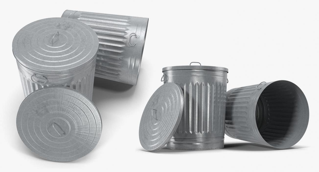 3D model Public Garbage Cans Collection