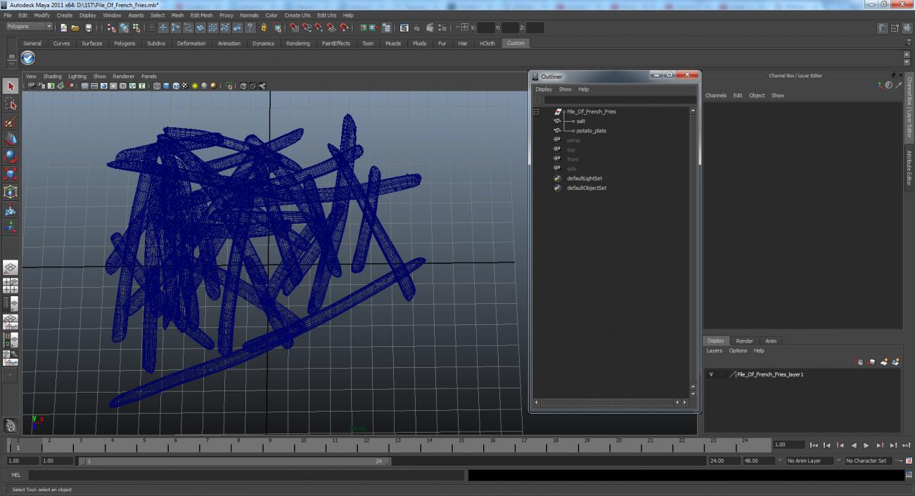 3D model Pile Of French Fries