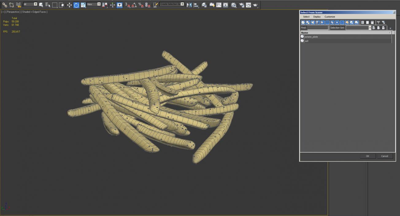 3D model Pile Of French Fries