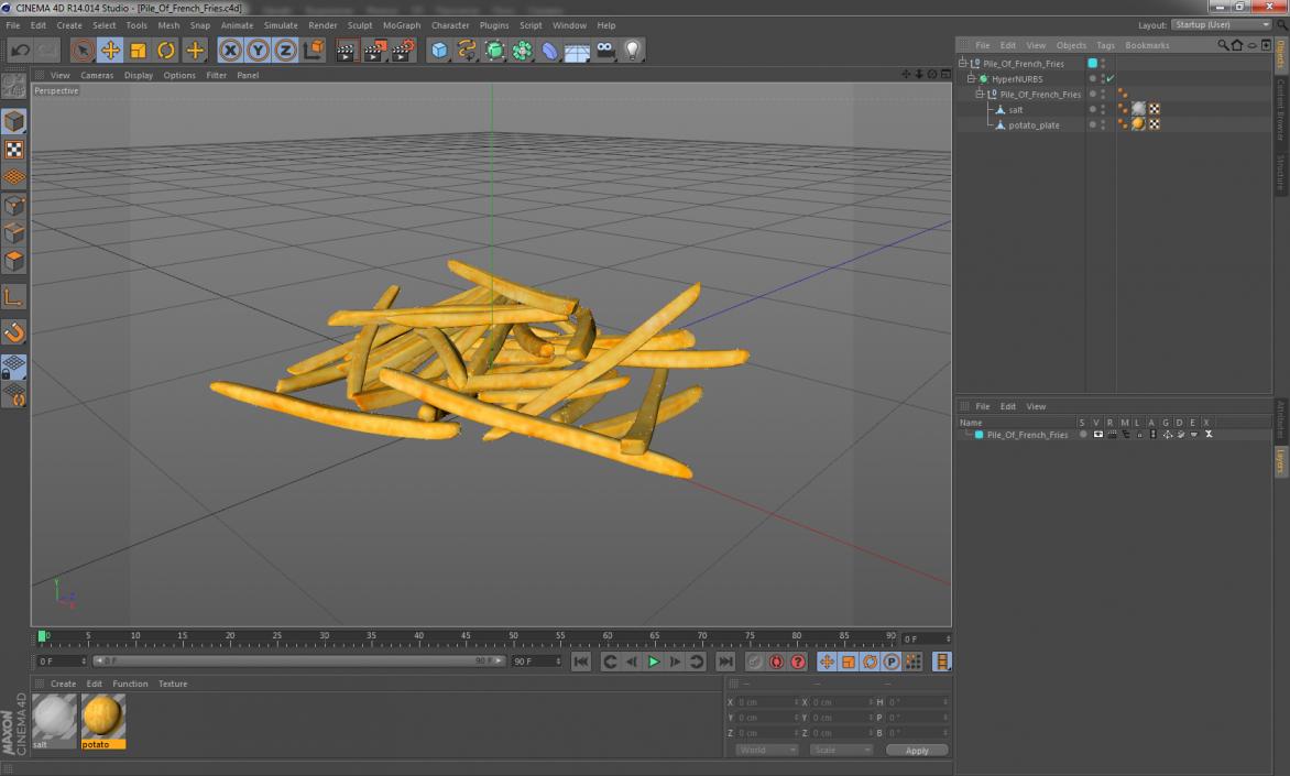 3D model Pile Of French Fries