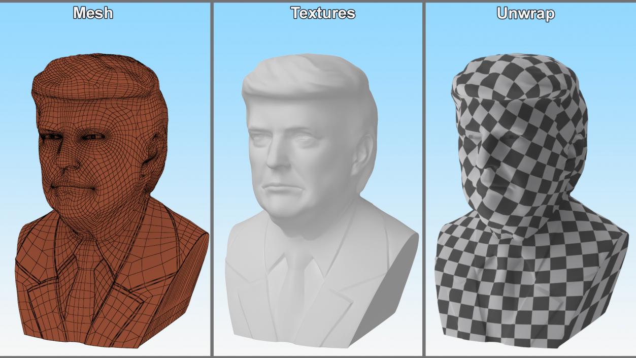 3D Plaster Bust of Trump