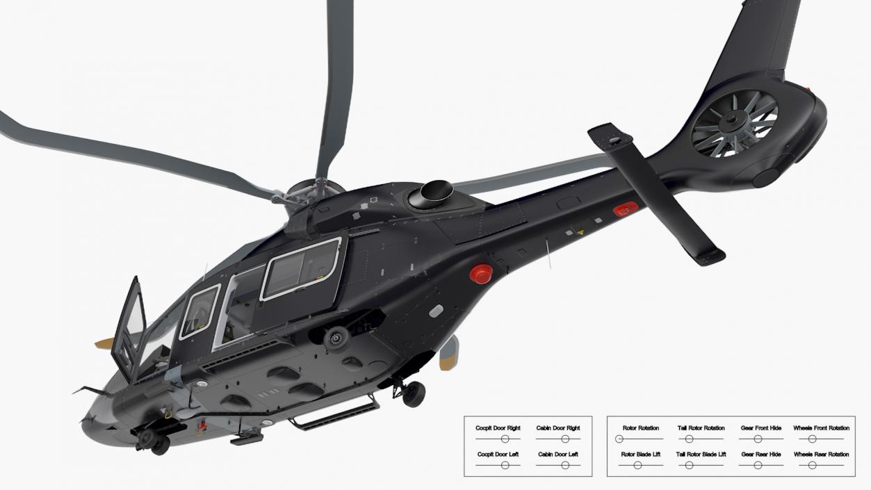 Medium Private Helicopter Rigged 3D