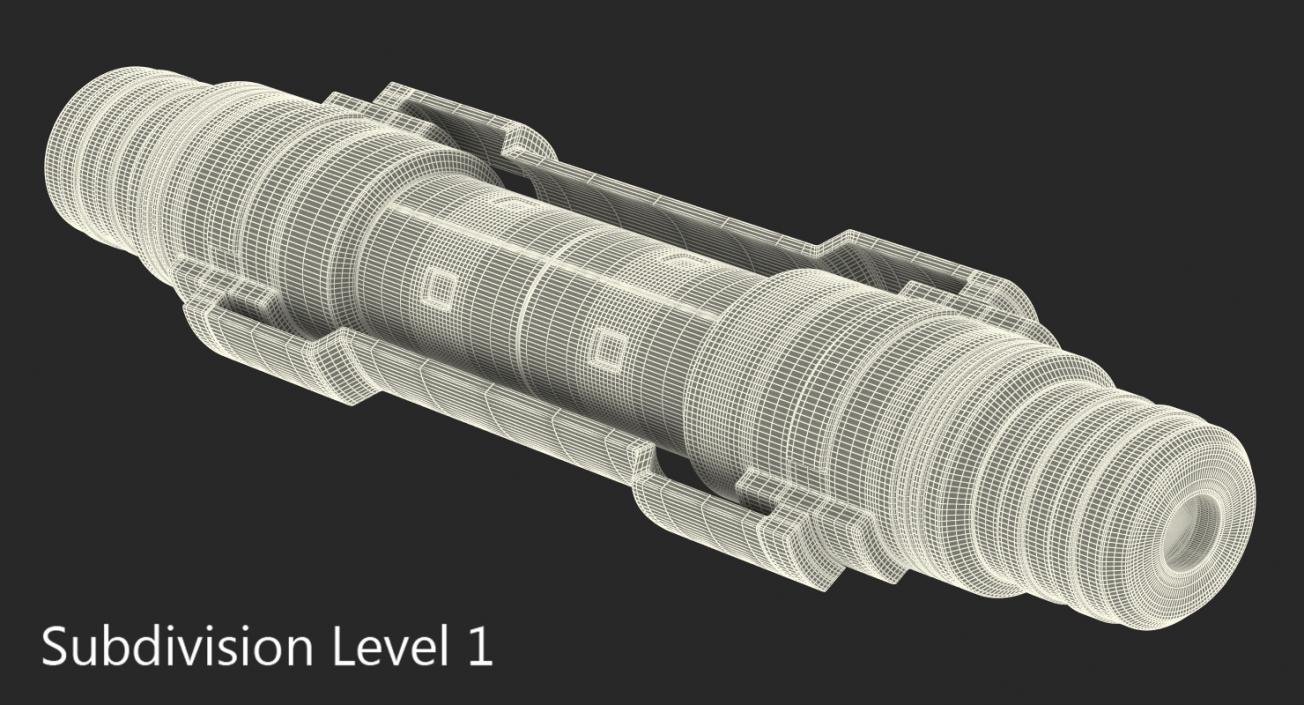 3D Anodized Ram Hydraulic Cylinder Sci-Fi model