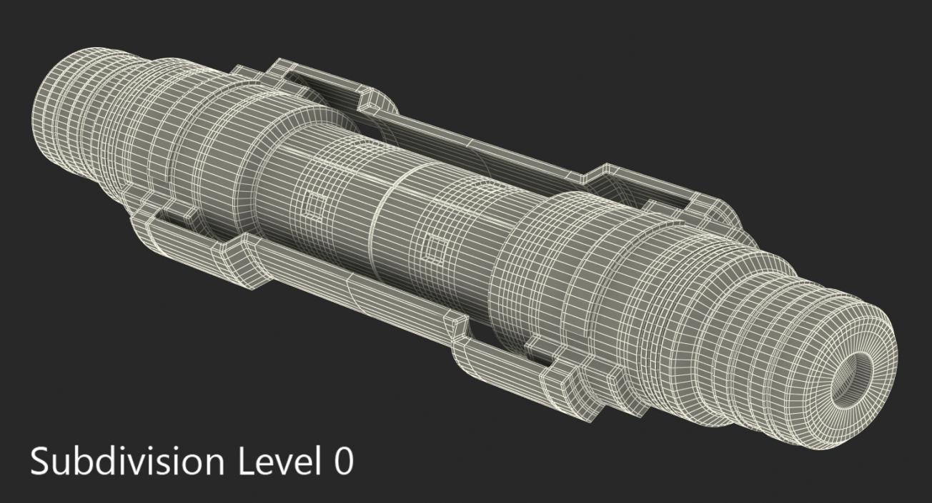 3D Anodized Ram Hydraulic Cylinder Sci-Fi model