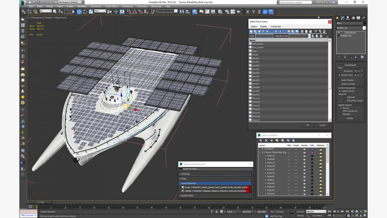 Turanor PlanetSolar Boat 3D model