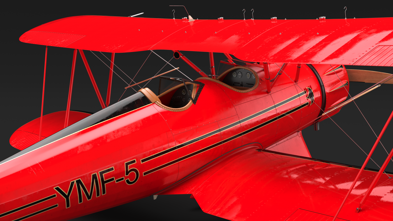 Spirit of 30A Coastal Biplane YMF-5 Rigged 3D