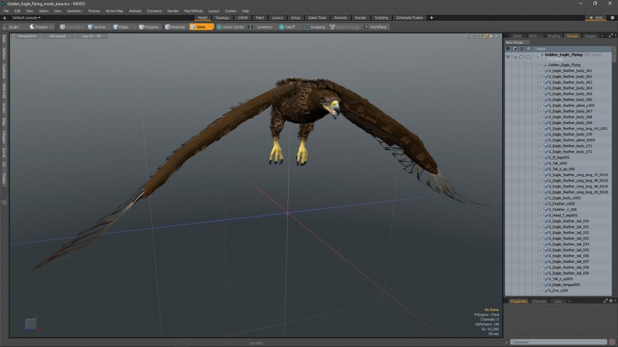 Golden Eagle Flying 3D model