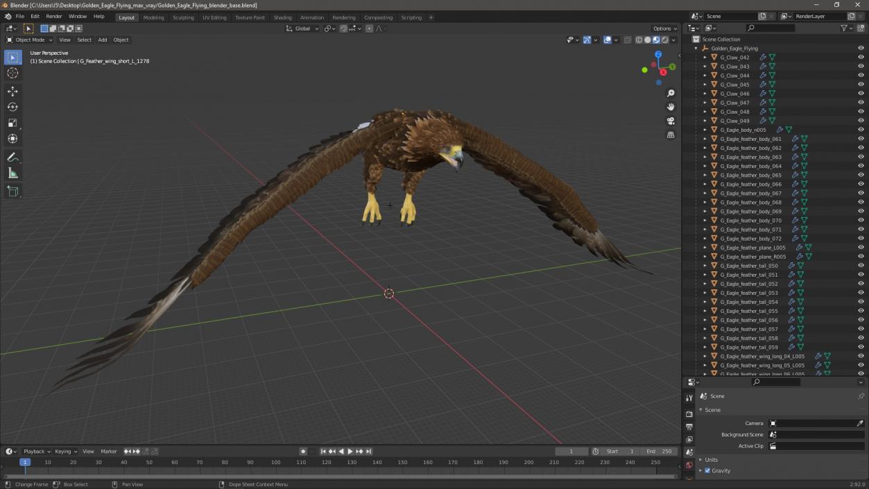 Golden Eagle Flying 3D model